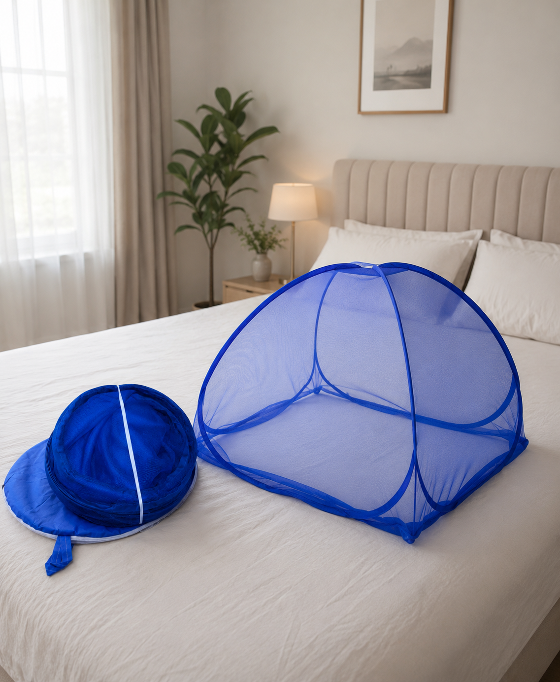 Baby Mosquito Net Tent | Portable Pop-Up Net for 0–3 Years | Blue